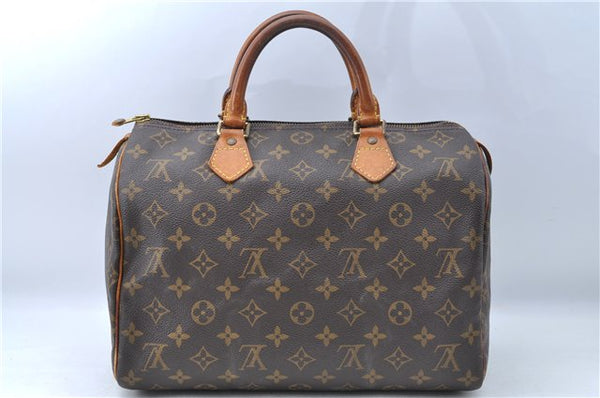Authentic Louis Vuitton Monogram Speedy 30 Hand Boston Bag M41526 LV 4665D
