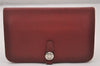 Authentic HERMES Dogon GM Vintage Leather Long Wallet Purse Red 4665I