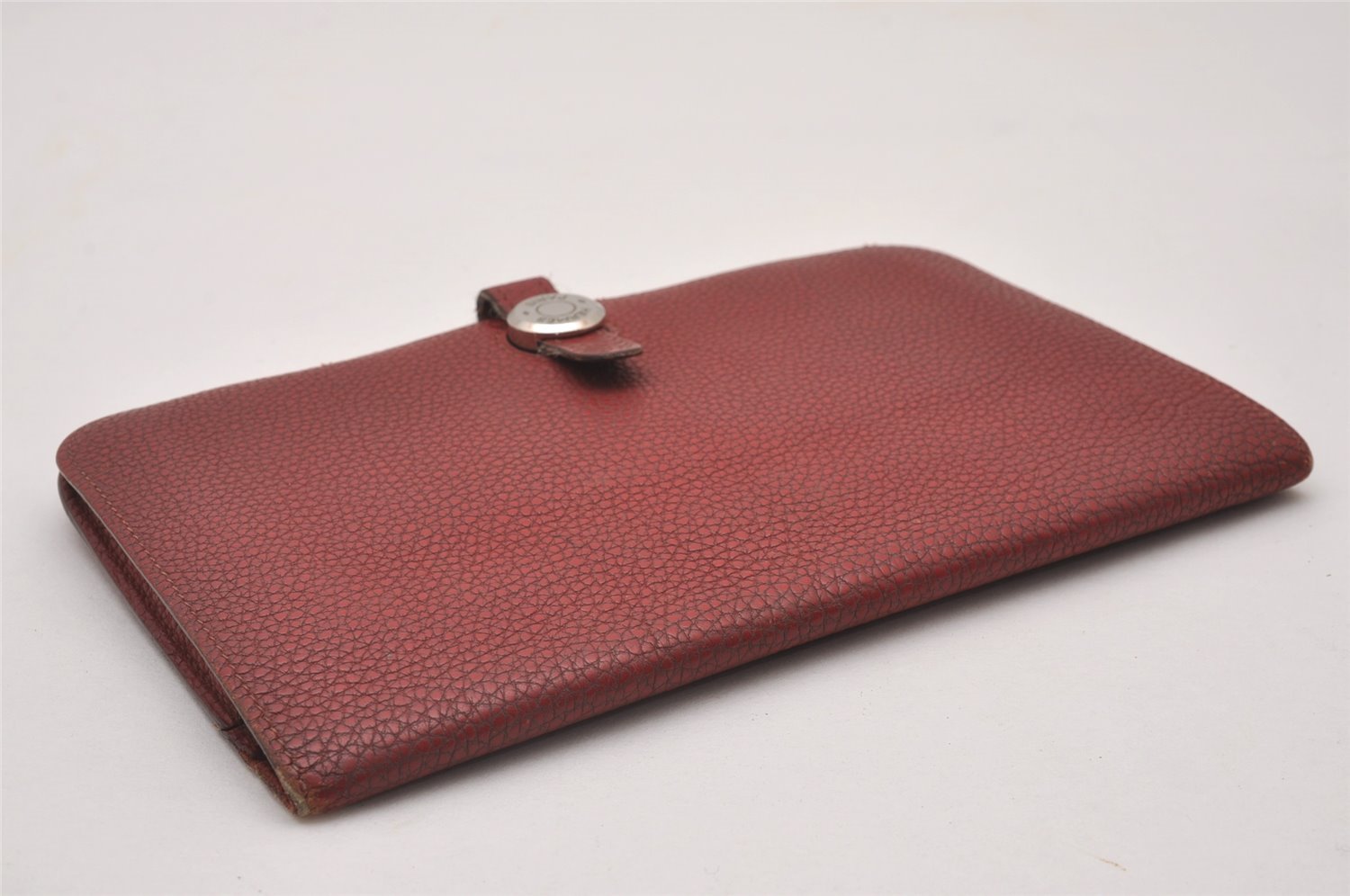 Authentic HERMES Dogon GM Vintage Leather Long Wallet Purse Red 4665I