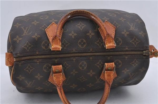 Authentic Louis Vuitton Monogram Speedy 30 Hand Boston Bag M41526 LV 4666D