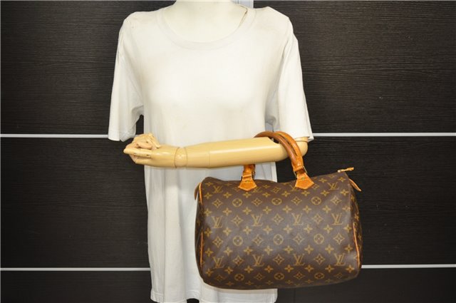 Authentic Louis Vuitton Monogram Speedy 30 Hand Boston Bag M41526 LV 4666D