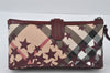 Authentic BURBERRY Nova Check Star Clutch Hand Bag Purse PVC Enamel Beige 4666I