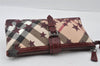 Authentic BURBERRY Nova Check Star Clutch Hand Bag Purse PVC Enamel Beige 4666I