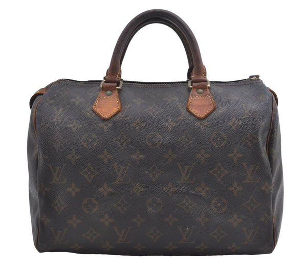 Authentic Louis Vuitton Monogram Speedy 30 Hand Boston Bag M41526 LV Junk 4667D