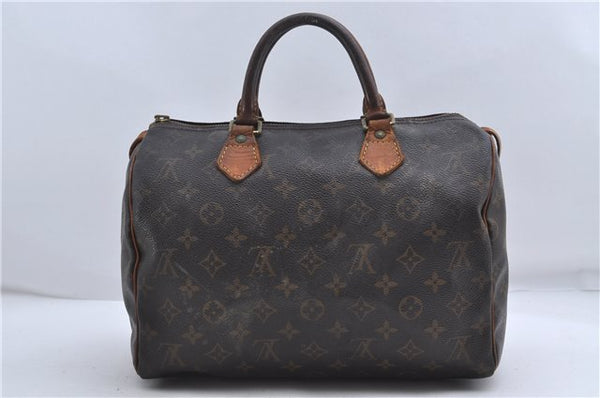 Authentic Louis Vuitton Monogram Speedy 30 Hand Boston Bag M41526 LV Junk 4667D