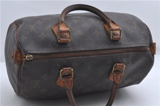 Authentic Louis Vuitton Monogram Speedy 30 Hand Boston Bag M41526 LV Junk 4667D