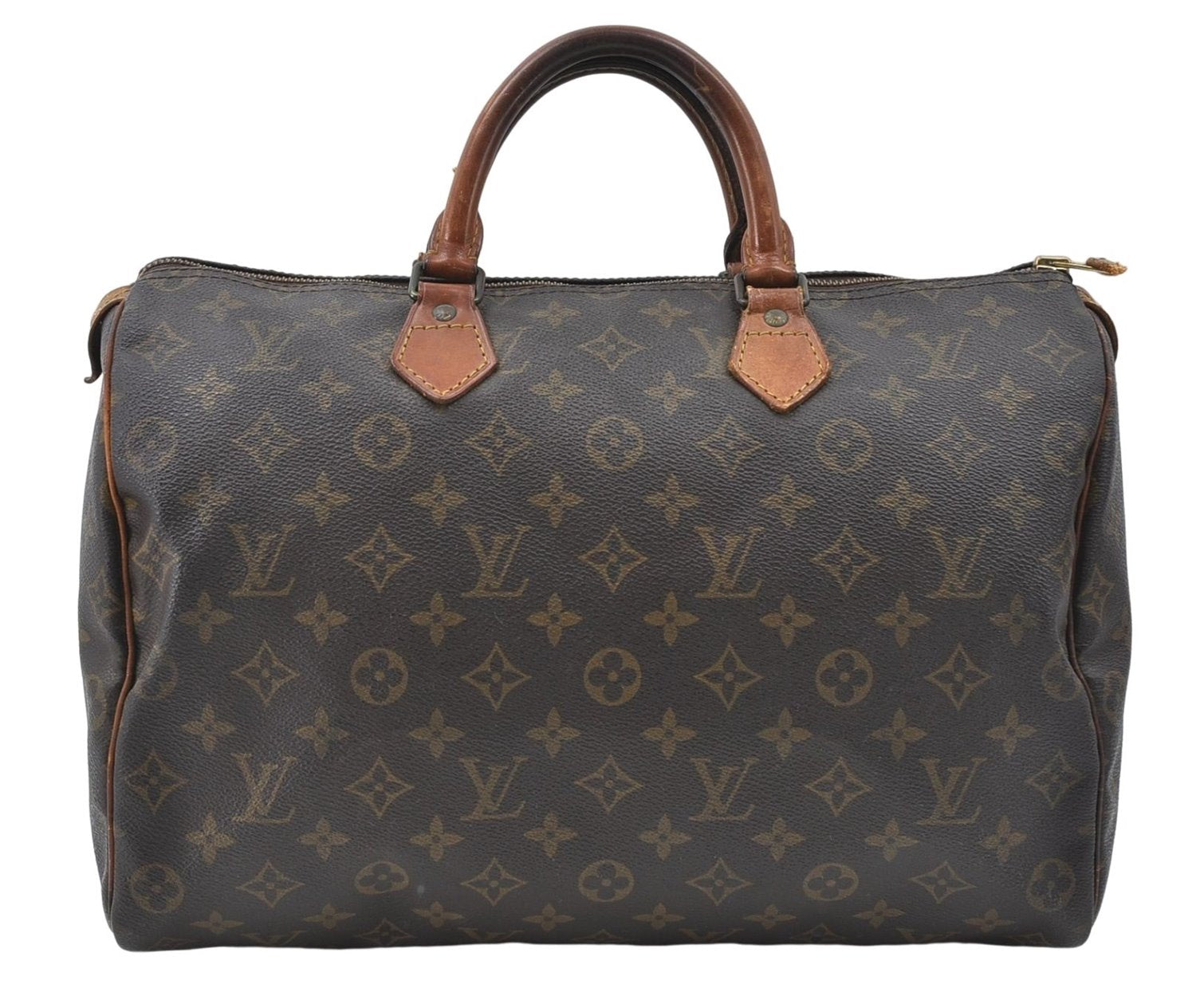 Authentic Louis Vuitton Monogram Speedy 35 Hand Boston Bag M41524 LV 4668D