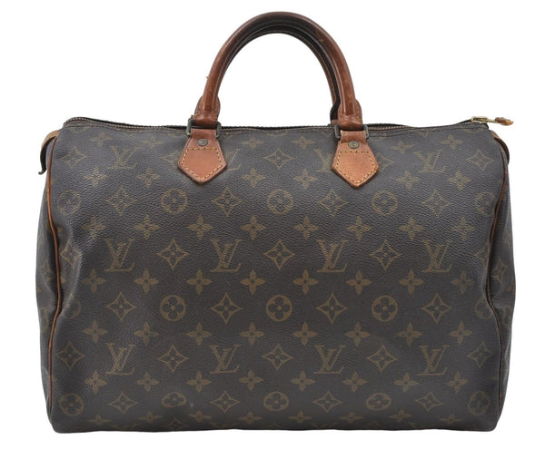 Authentic Louis Vuitton Monogram Speedy 35 Hand Boston Bag M41524 LV 4668D