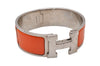 Authentic HERMES Clic Clac Bangle Bracelet Orange Silver 4668I