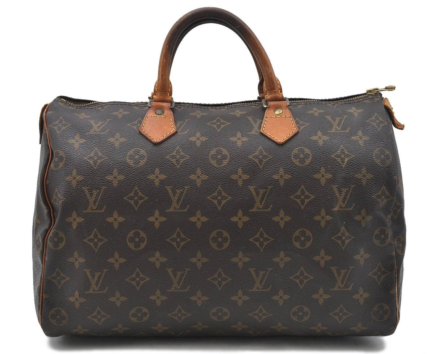 Authentic Louis Vuitton Monogram Speedy 35 Hand Boston Bag M41524 LV 4669D