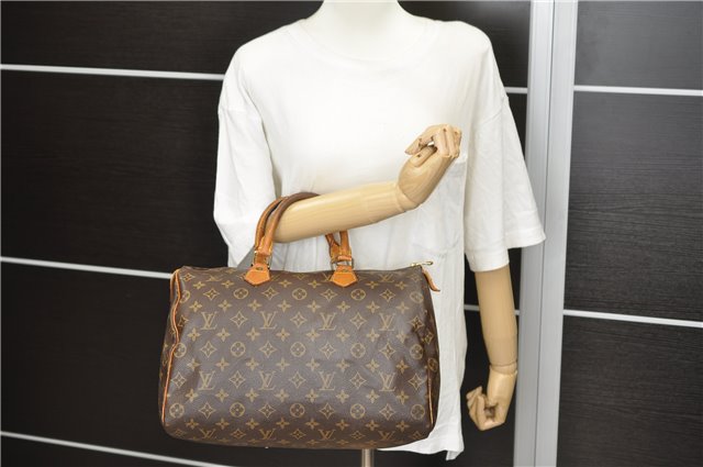 Authentic Louis Vuitton Monogram Speedy 35 Hand Boston Bag M41524 LV 4669D