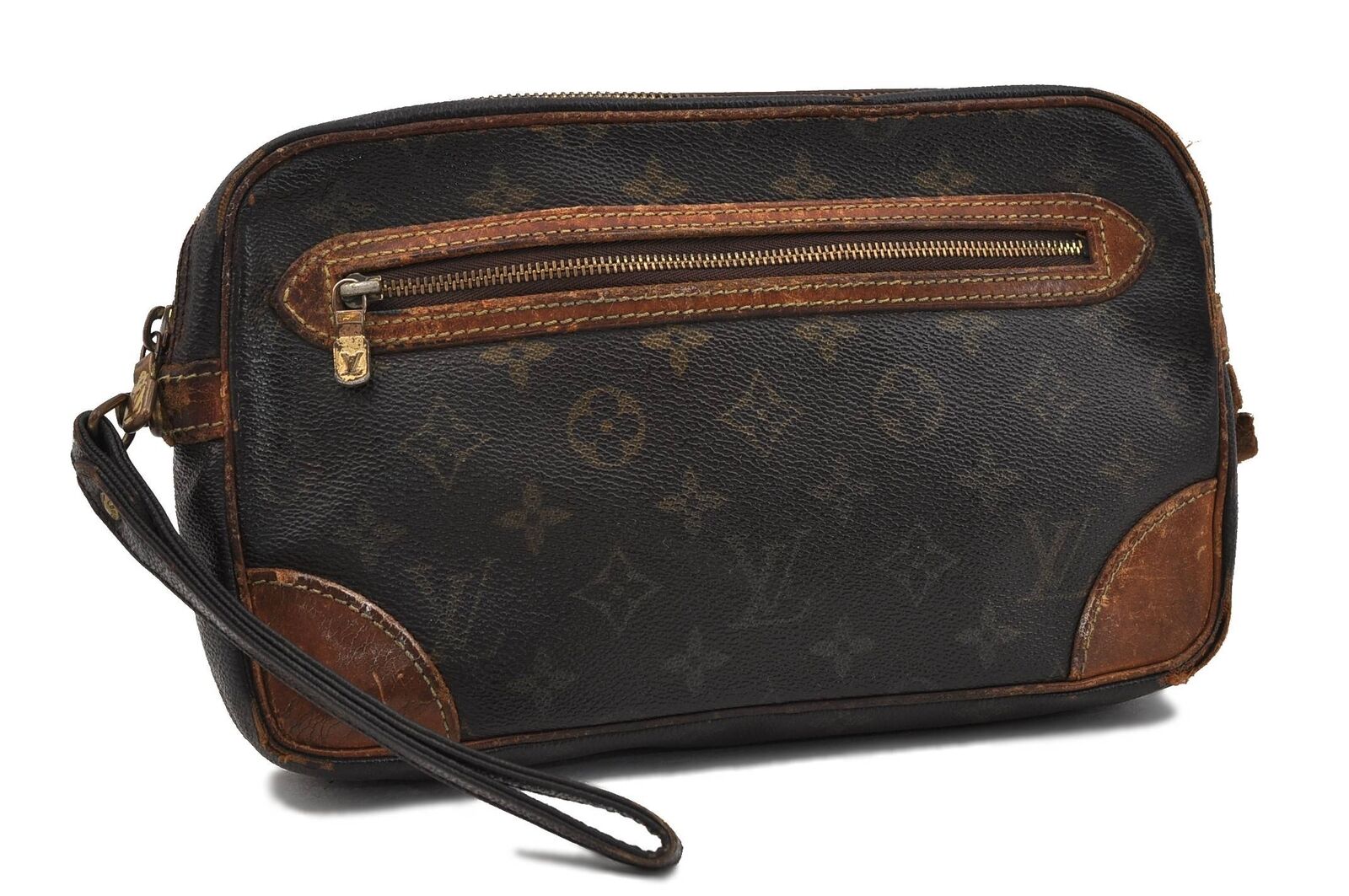 Auth LOUIS VUITTON Monogram Marly Dragonne GM Clutch Hand Bag M51825 LV 4671B
