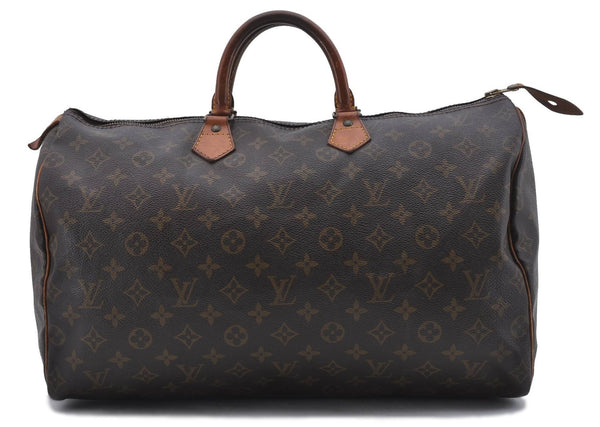 Authentic Louis Vuitton Monogram Speedy 40 Hand Boston Bag M41522 LV 4671D