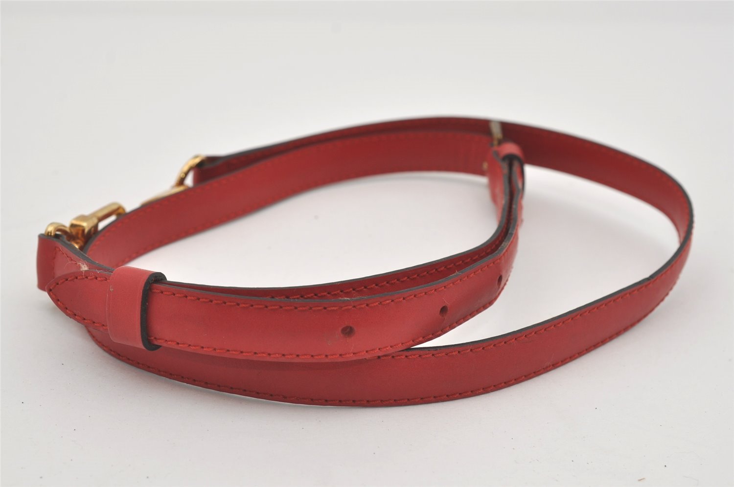 Authentic Louis Vuitton Leather Shoulder Strap Red 40.4-47.2