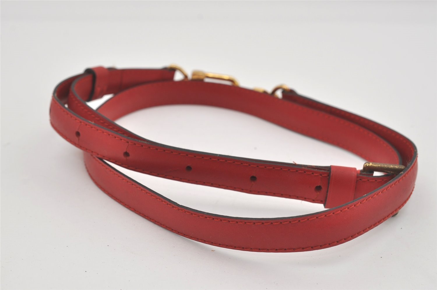 Authentic Louis Vuitton Leather Shoulder Strap Red 40.4-47.2