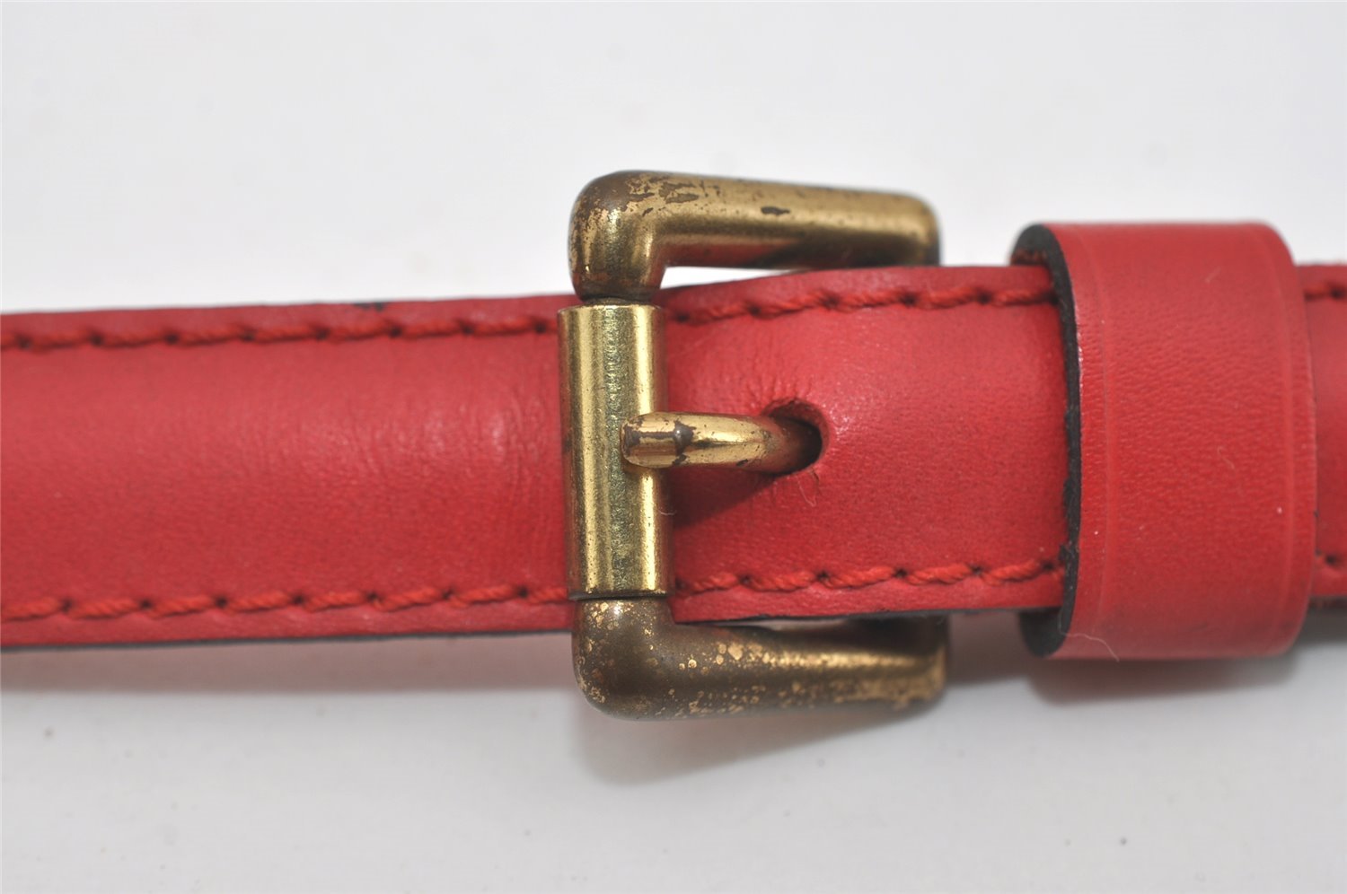 Authentic Louis Vuitton Leather Shoulder Strap Red 40.4-47.2