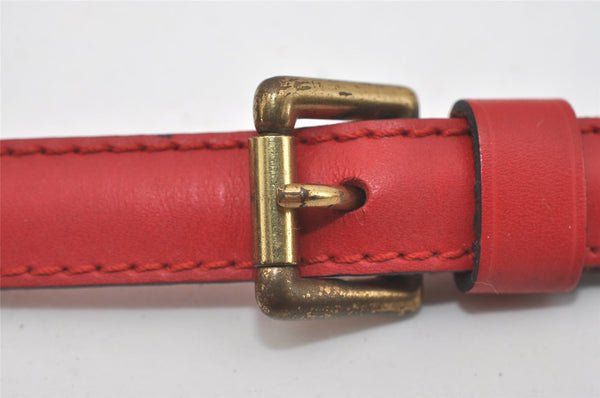 Authentic Louis Vuitton Leather Shoulder Strap Red 40.4-47.2" LV 4671I