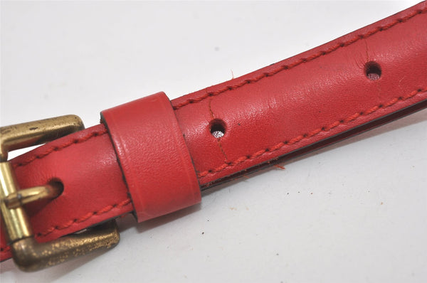 Authentic Louis Vuitton Leather Shoulder Strap Red 40.4-47.2" LV 4671I