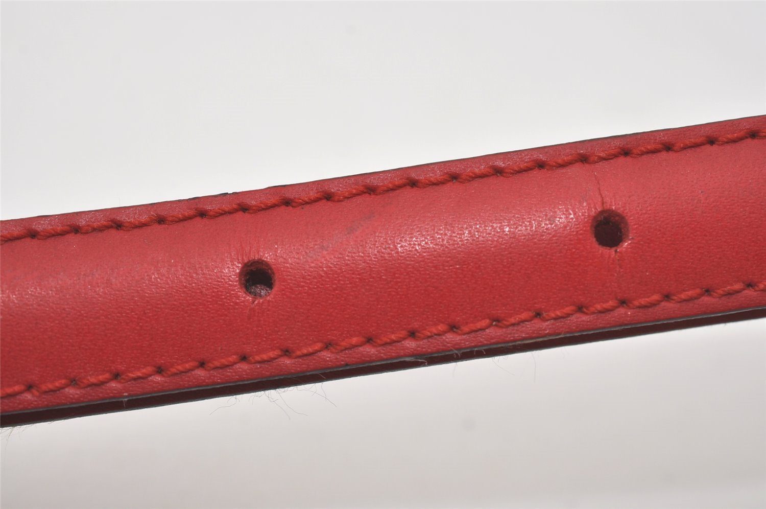 Authentic Louis Vuitton Leather Shoulder Strap Red 40.4-47.2