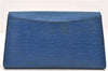 Authentic LOUIS VUITTON Epi Arts Deco Clutch Bag Blue M52635 LV 4673C