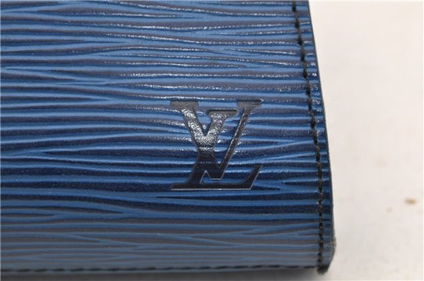 Authentic LOUIS VUITTON Epi Arts Deco Clutch Bag Blue M52635 LV 4673C