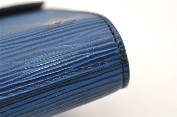 Authentic LOUIS VUITTON Epi Arts Deco Clutch Bag Blue M52635 LV 4673C