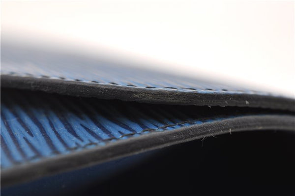 Authentic LOUIS VUITTON Epi Arts Deco Clutch Bag Blue M52635 LV 4673C