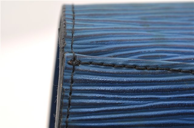 Authentic LOUIS VUITTON Epi Arts Deco Clutch Bag Blue M52635 LV 4673C