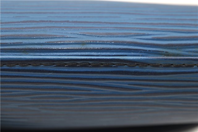 Authentic LOUIS VUITTON Epi Arts Deco Clutch Bag Blue M52635 LV 4673C