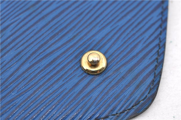 Authentic LOUIS VUITTON Epi Arts Deco Clutch Bag Blue M52635 LV 4673C
