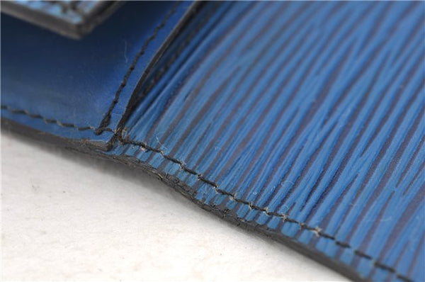 Authentic LOUIS VUITTON Epi Arts Deco Clutch Bag Blue M52635 LV 4673C