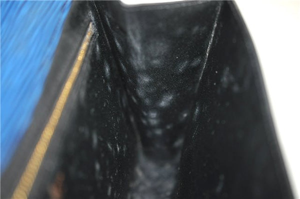 Authentic LOUIS VUITTON Epi Arts Deco Clutch Bag Blue M52635 LV 4673C