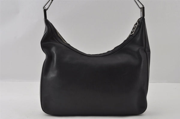 Authentic GUCCI Vintage Shoulder Bag Purse Leather 0013811 Black 4673I