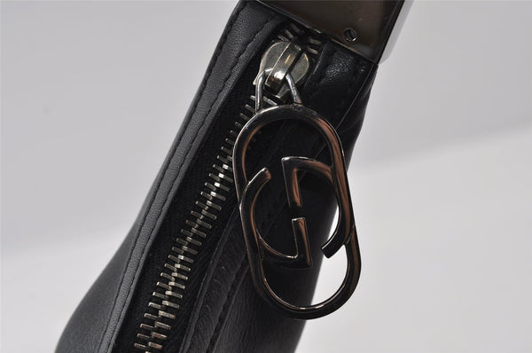 Authentic GUCCI Vintage Shoulder Bag Purse Leather 0013811 Black 4673I