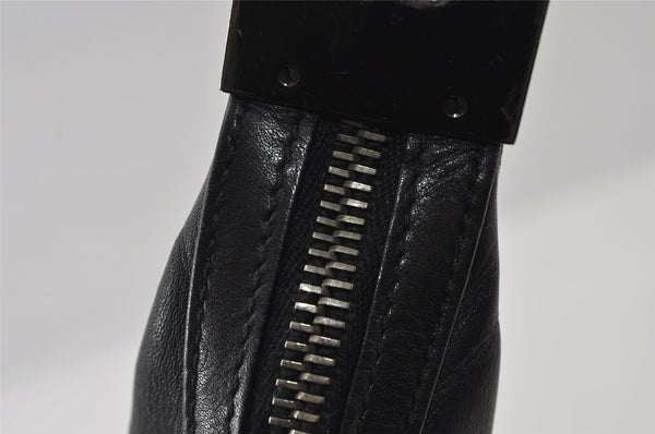 Authentic GUCCI Vintage Shoulder Bag Purse Leather 0013811 Black 4673I