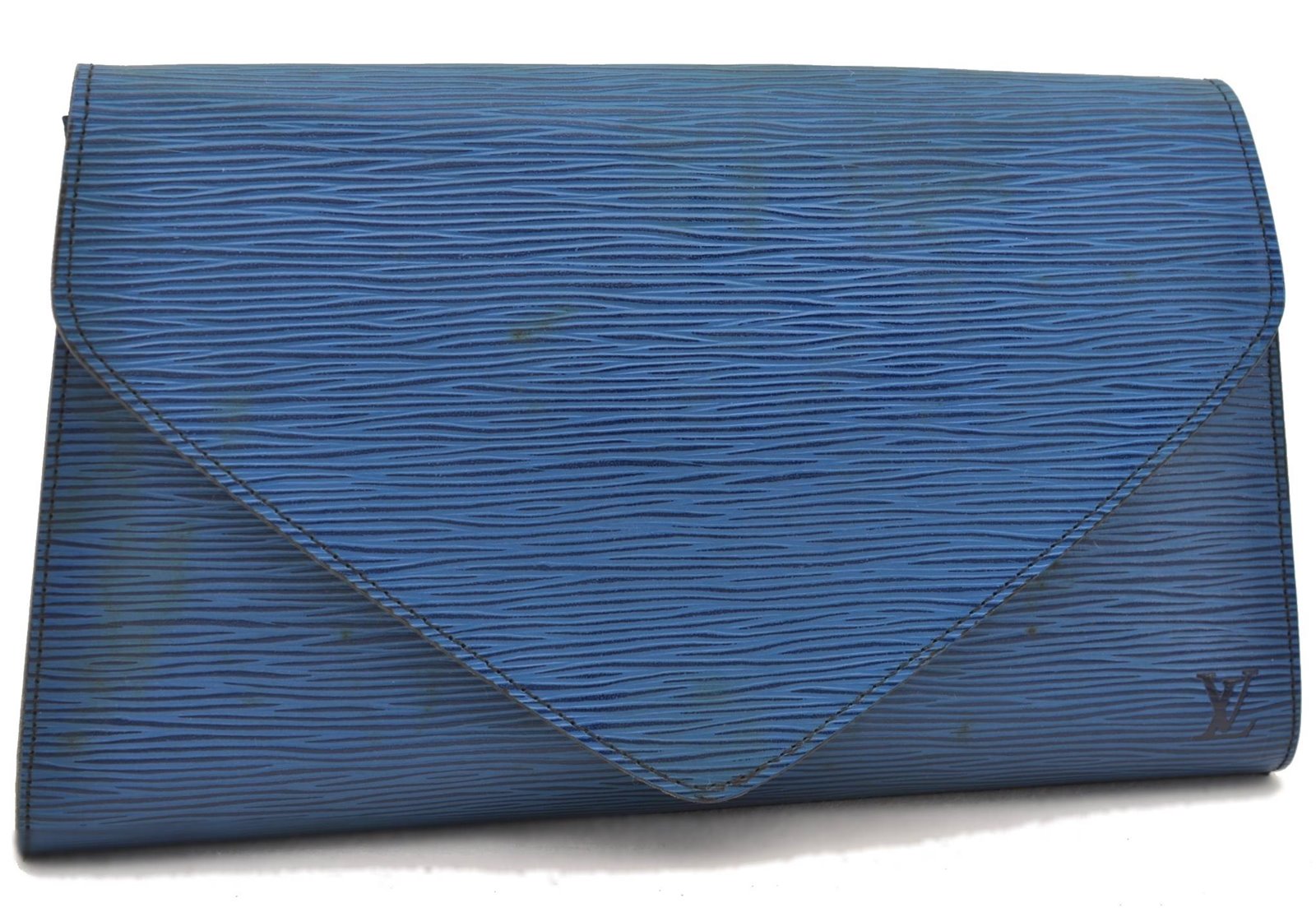 Authentic LOUIS VUITTON Epi Arts Deco Clutch Bag Blue M52635 LV 4673C