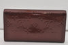 Authentic Louis Vuitton Vernis Portefeuille Sarah Wallet Purple M93577 LV 4675I