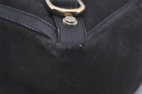 Authentic GUCCI Abbey Shoulder Tote Bag GG Canvas Leather 141472 Black 4676I