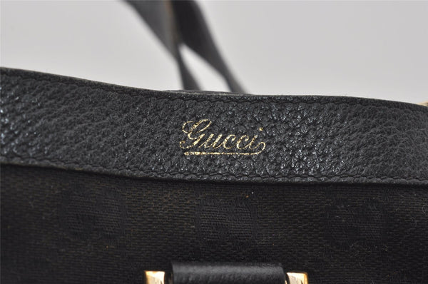 Authentic GUCCI Abbey Shoulder Tote Bag GG Canvas Leather 141472 Black 4676I