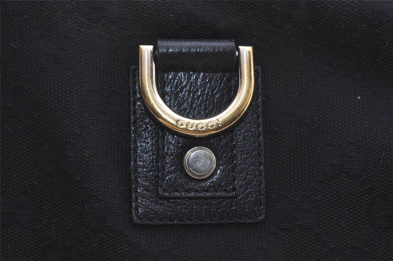 Authentic GUCCI Abbey Shoulder Tote Bag GG Canvas Leather 141472 Black 4676I