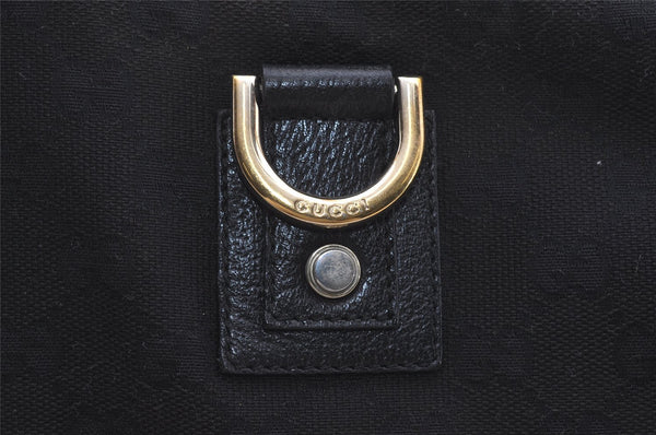 Authentic GUCCI Abbey Shoulder Tote Bag GG Canvas Leather 141472 Black 4676I