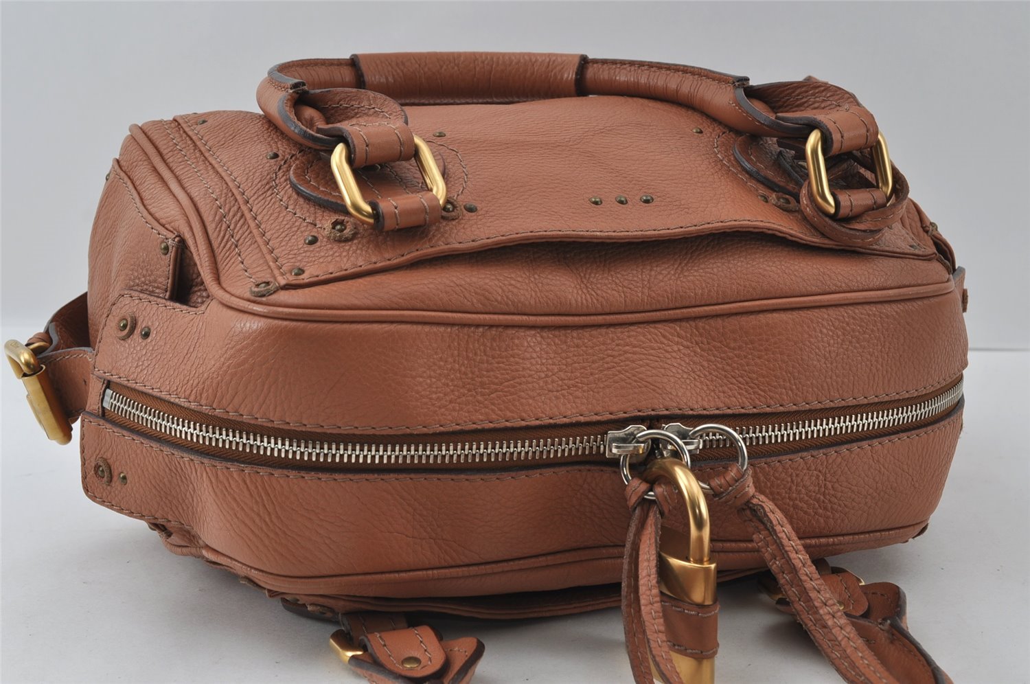 Authentic Chloe Paddington Vintage Leather Shoulder Hand Bag Purse Brown 4679I