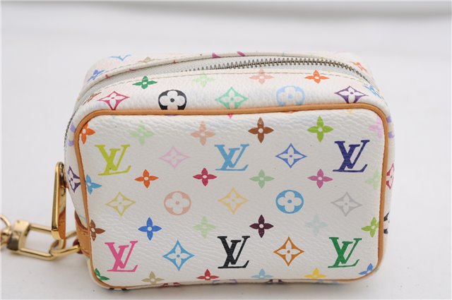 Auth Louis Vuitton Monogram Multicolor Trousse Wapiti Pouch M58033 White 4683F