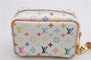 Auth Louis Vuitton Monogram Multicolor Trousse Wapiti Pouch M58033 White 4683F