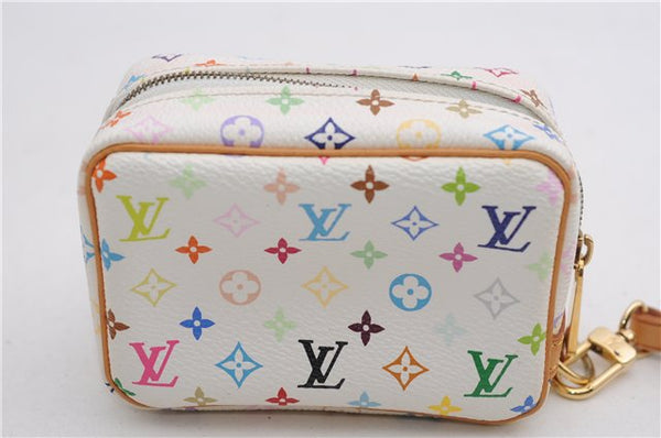 Auth Louis Vuitton Monogram Multicolor Trousse Wapiti Pouch M58033 White 4683F