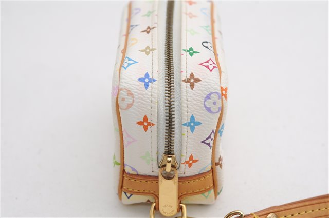 Auth Louis Vuitton Monogram Multicolor Trousse Wapiti Pouch M58033 White 4683F