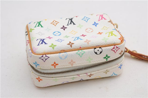 Auth Louis Vuitton Monogram Multicolor Trousse Wapiti Pouch M58033 White 4683F