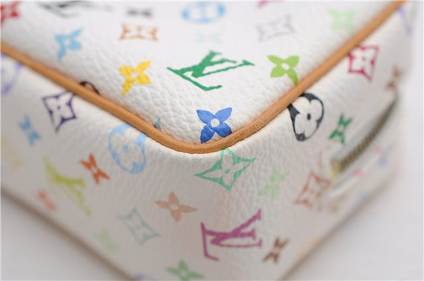 Auth Louis Vuitton Monogram Multicolor Trousse Wapiti Pouch M58033 White 4683F
