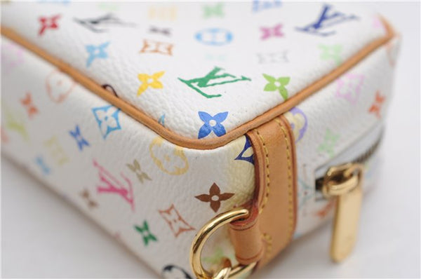 Auth Louis Vuitton Monogram Multicolor Trousse Wapiti Pouch M58033 White 4683F