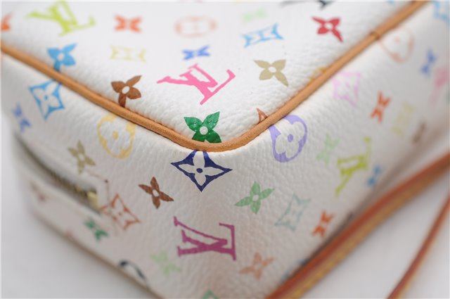 Auth Louis Vuitton Monogram Multicolor Trousse Wapiti Pouch M58033 White 4683F